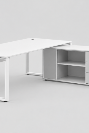 Elevate Series Single Workstation w/ Side Cabinet