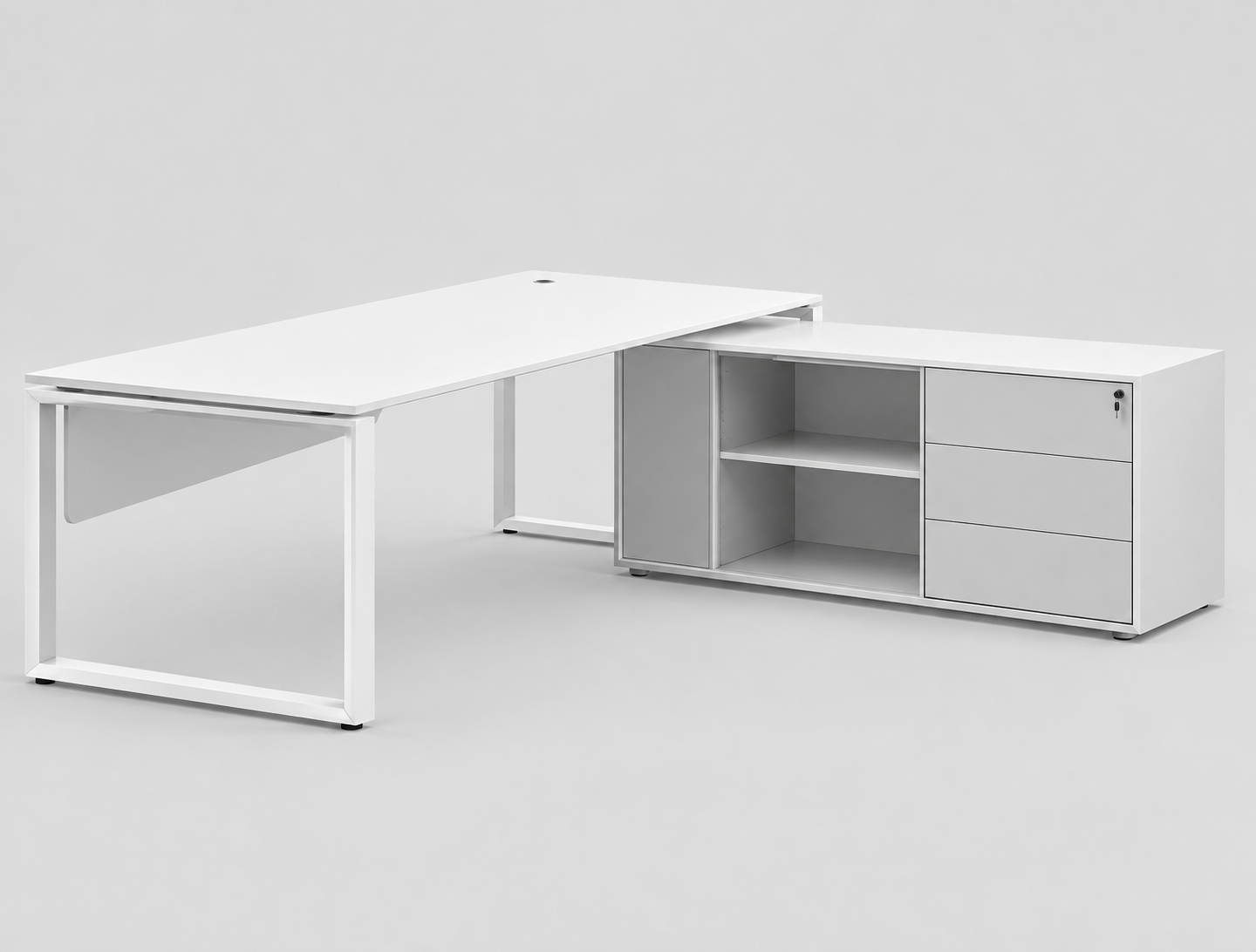 Elevate Series Single Workstation w/ Side Cabinet