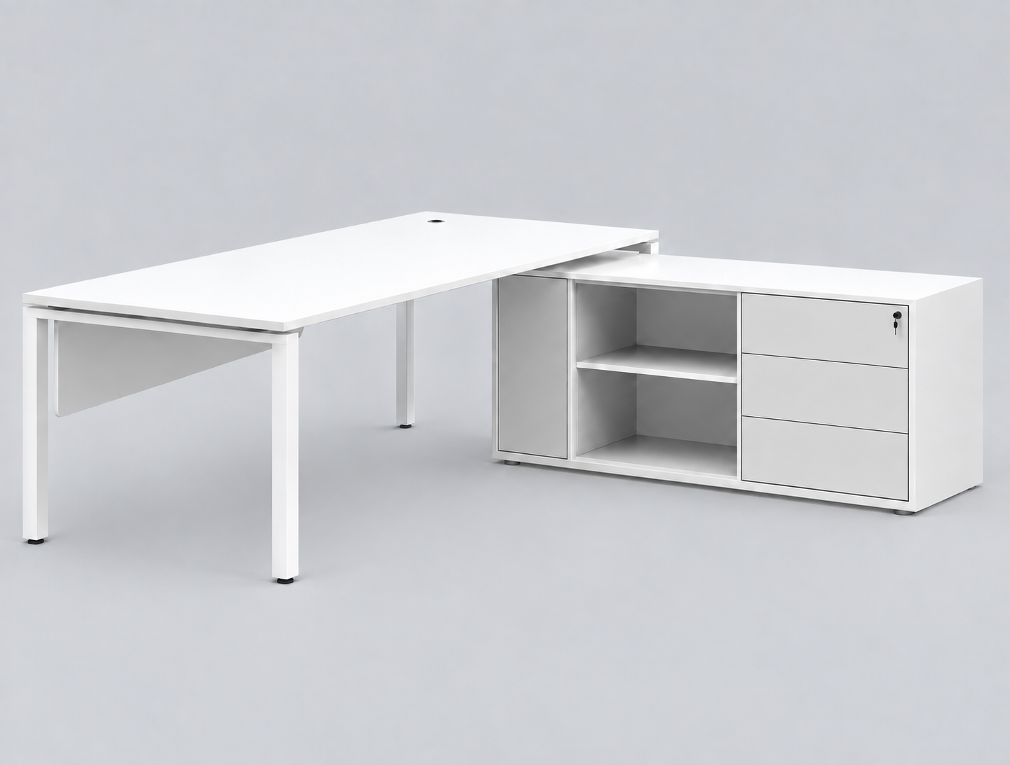 Nexus Series Single Workstation w/ Side Cabinet